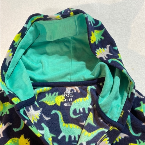 Carter's Blue and Green Dinosaur Pajama Robe EUC - Picture 6 of 12